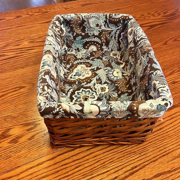Vera Bradley Java Blue Lined Storage Basket - Picture 2 of 8